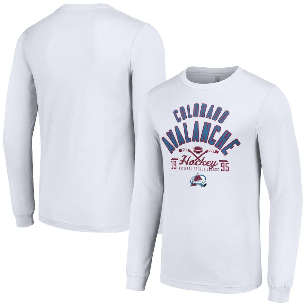 Colorado Avalanche Starter Puck Long Sleeve T-Shirt - White - NHL 200597933