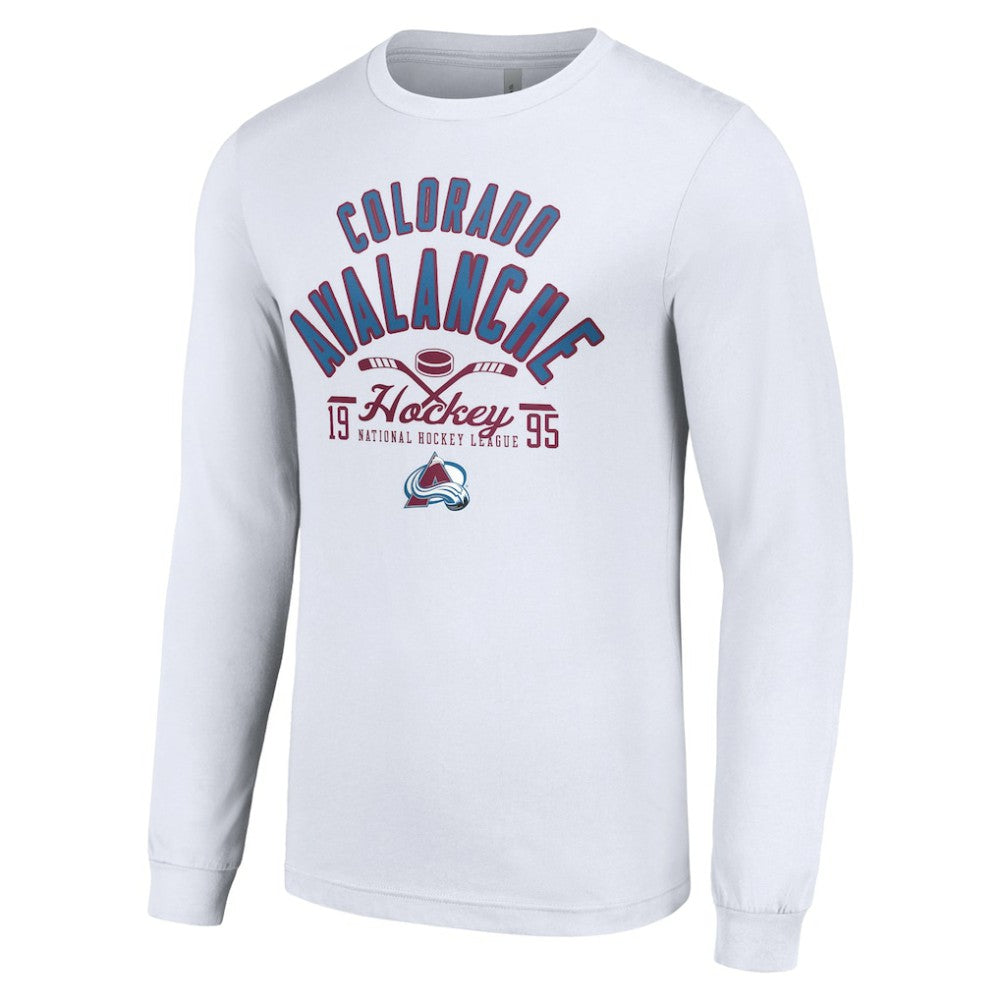 Colorado Avalanche Starter Puck Long Sleeve T-Shirt - White - NHL 200597933