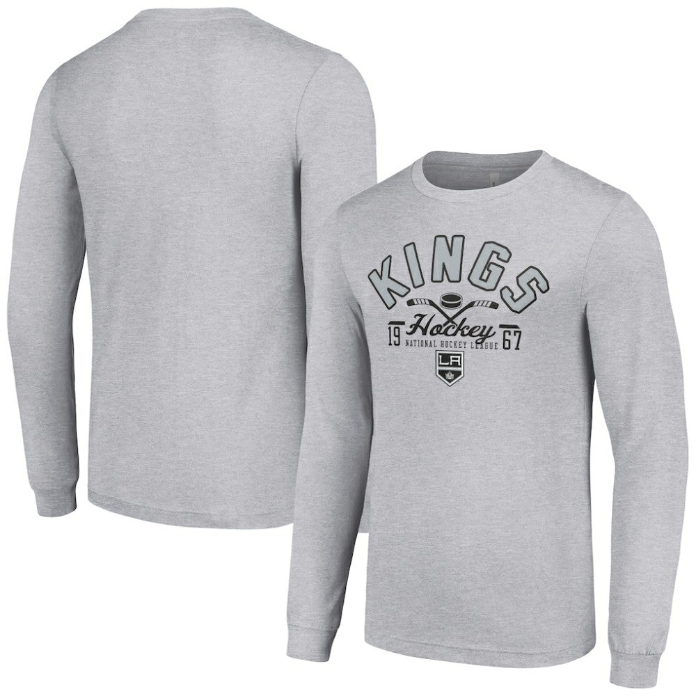 Los Angeles Kings Starter Puck Long Sleeve T-Shirt - Heather Gray - NHL 200597936