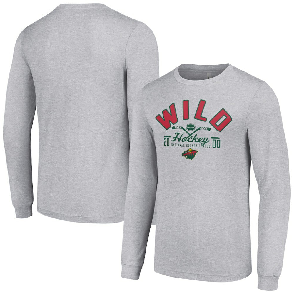 Minnesota Wild Starter Puck Long Sleeve T-Shirt - Heather Gray - NHL 200597938