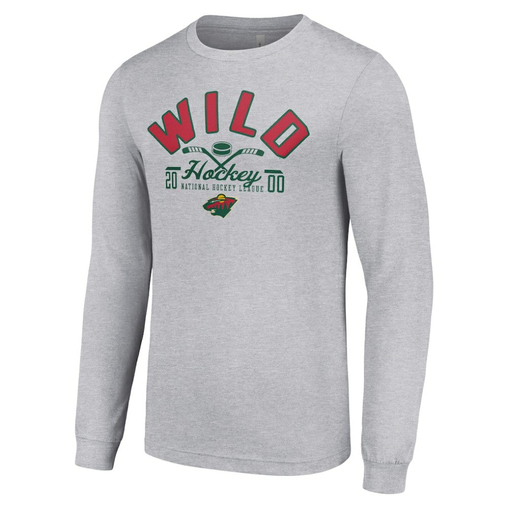 Minnesota Wild Starter Puck Long Sleeve T-Shirt - Heather Gray - NHL 200597938