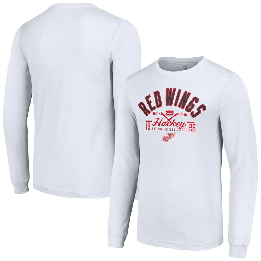 Detroit Red Wings Starter Puck Long Sleeve T-Shirt - White - NHL 200597939