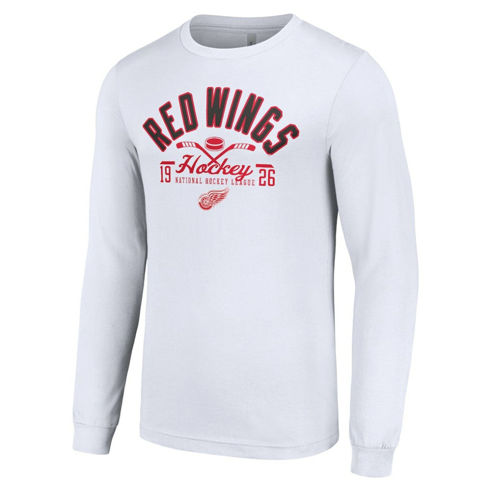 Detroit Red Wings Starter Puck Long Sleeve T-Shirt - White - NHL 200597939