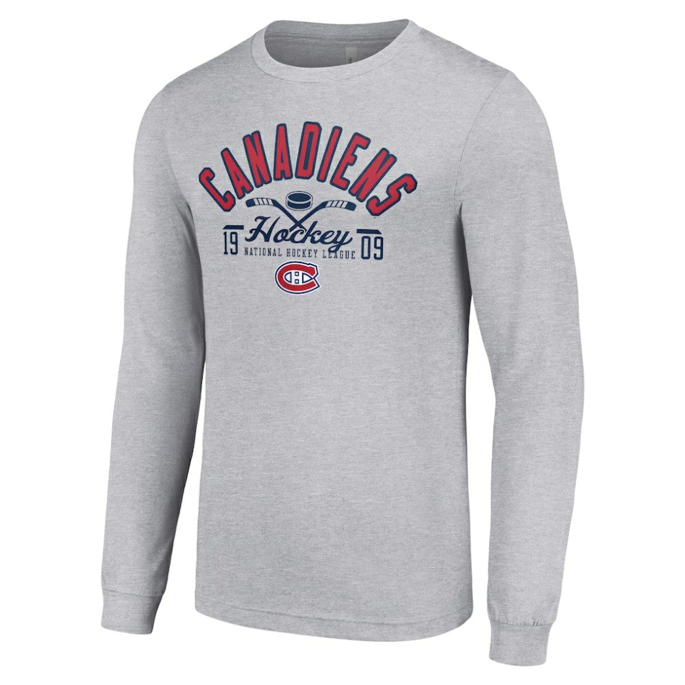 Montreal Canadiens Starter Puck Long Sleeve T-Shirt - Heather Gray - NHL 200597940