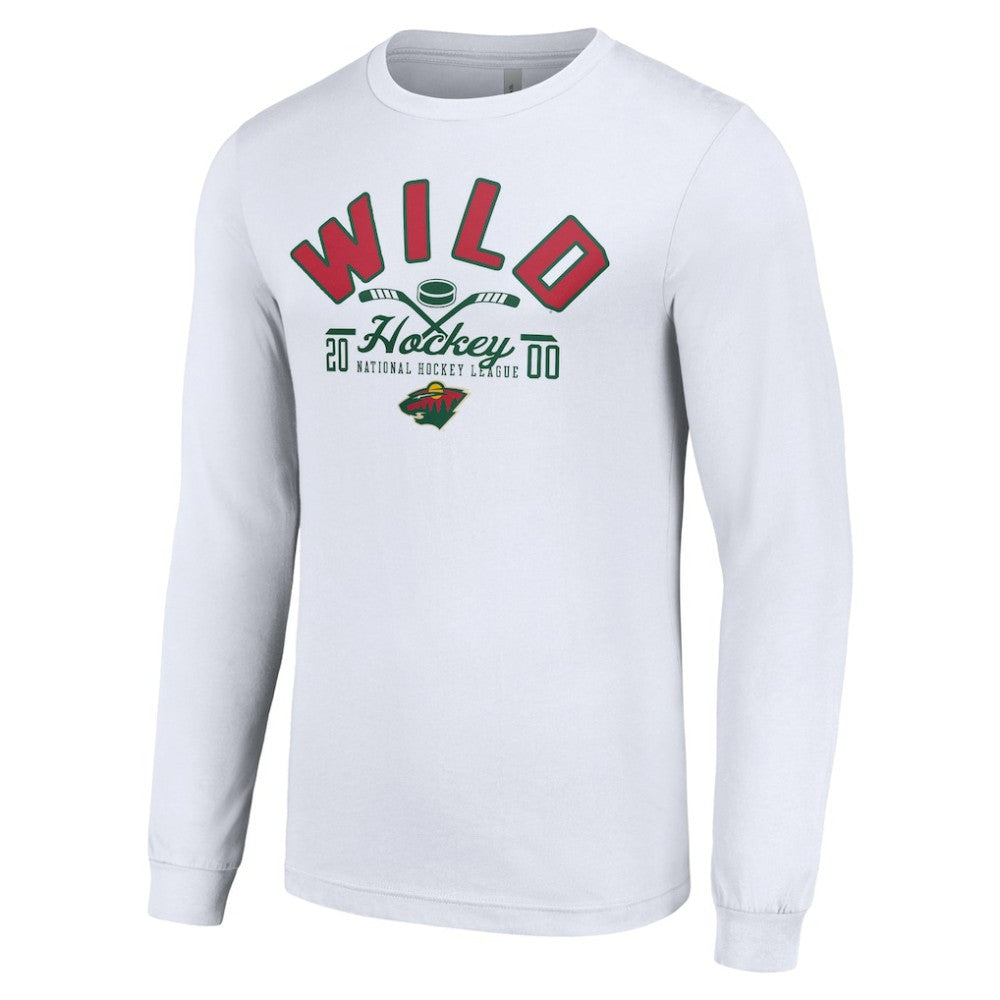 Minnesota Wild Starter Puck Long Sleeve T-Shirt - White - NHL 200597946