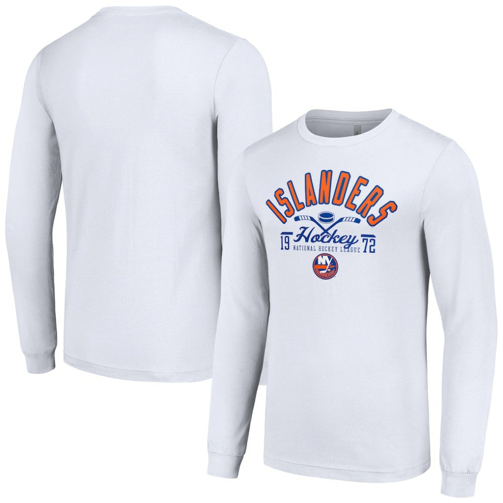 New York Islanders Starter Puck Long Sleeve T-Shirt - White - NHL 200597955