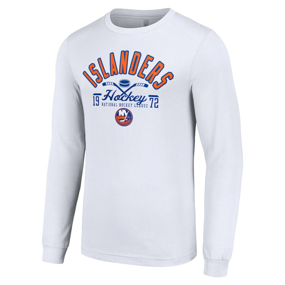 New York Islanders Starter Puck Long Sleeve T-Shirt - White - NHL 200597955