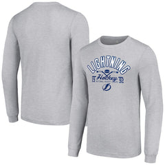 Tampa Bay Lightning Starter Puck Long Sleeve T-Shirt - Heather Gray - NHL 200597963