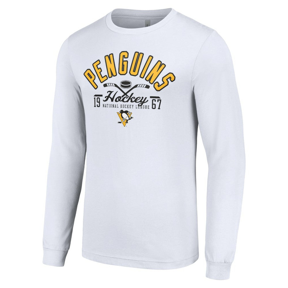 Pittsburgh Penguins Starter Puck Long Sleeve T-Shirt - White - NHL 200597965