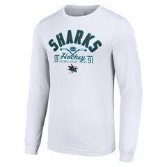 San Jose Sharks Starter Puck Long Sleeve T-Shirt - White - NHL 200597967