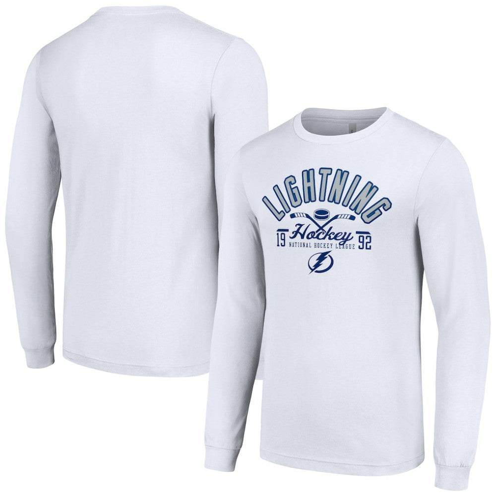 Tampa Bay Lightning Starter Puck Long Sleeve T-Shirt - White - NHL 200597972