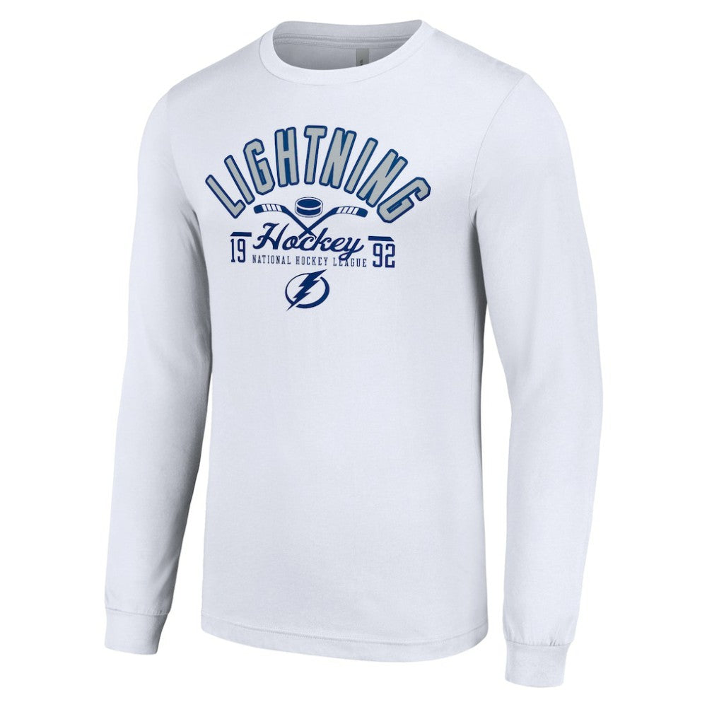 Tampa Bay Lightning Starter Puck Long Sleeve T-Shirt - White - NHL 200597972