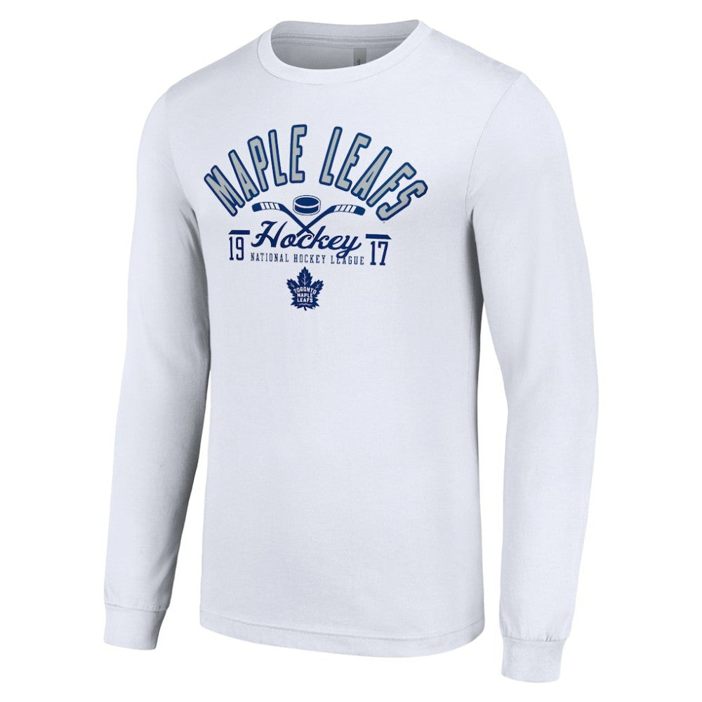 Toronto Maple Leafs Starter Puck Long Sleeve T-Shirt - White - NHL 200597974