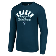 Seattle Kraken Starter Puck Long Sleeve T-Shirt - Deep Sea Blue - NHL 200597984