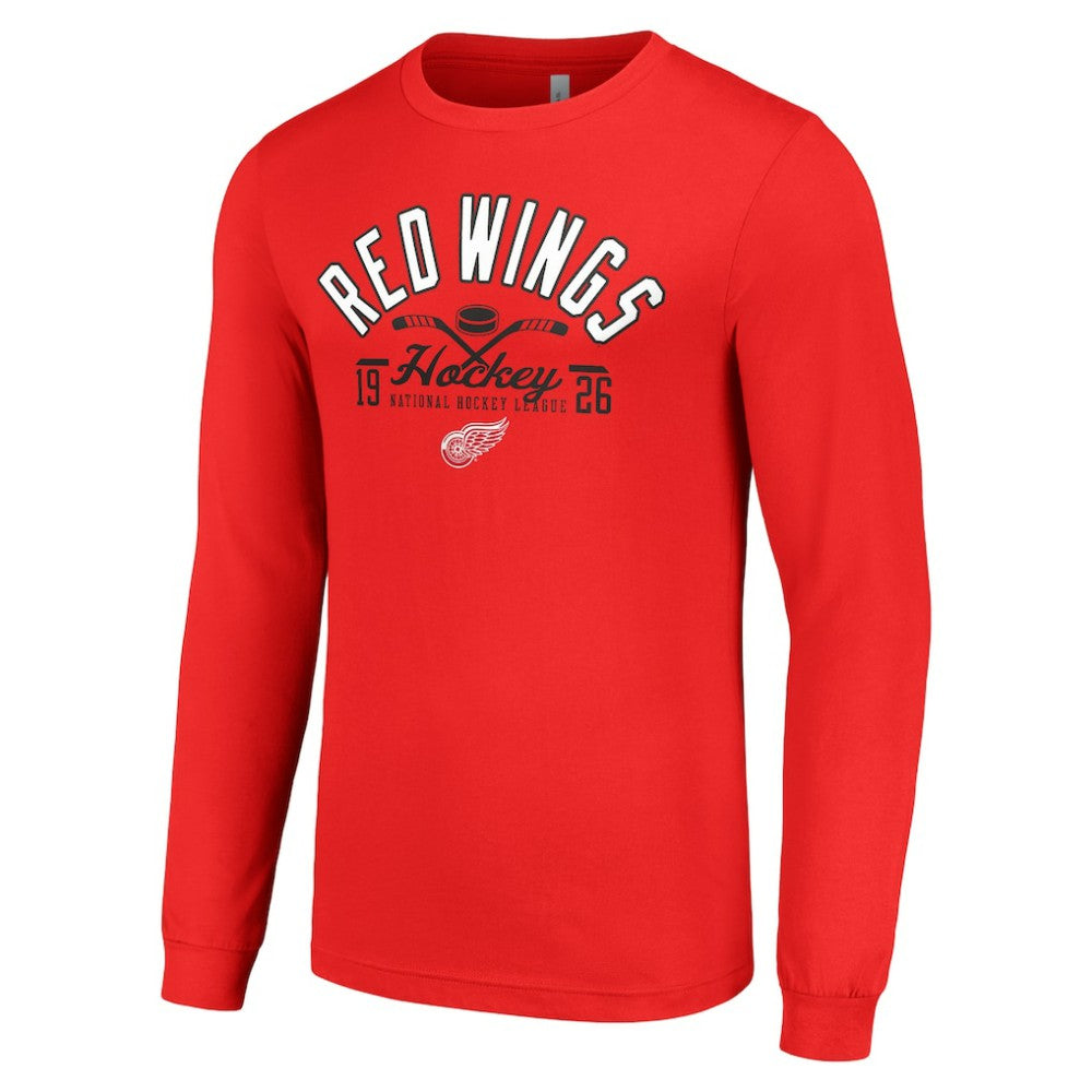 Detroit Red Wings Starter Puck Long Sleeve T-Shirt - Red - NHL 200597993