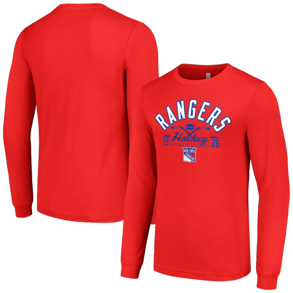 New York Rangers Starter Puck Long Sleeve T-Shirt - Red - NHL 200597997