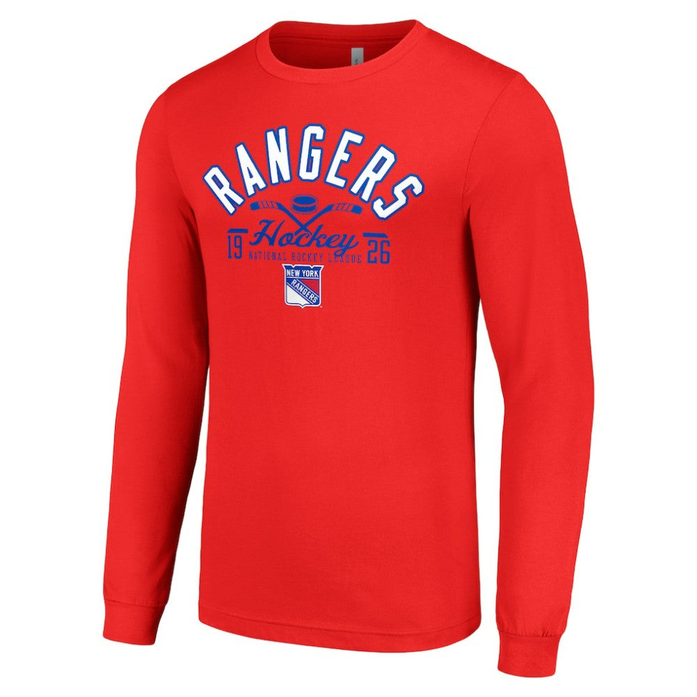 New York Rangers Starter Puck Long Sleeve T-Shirt - Red - NHL 200597997