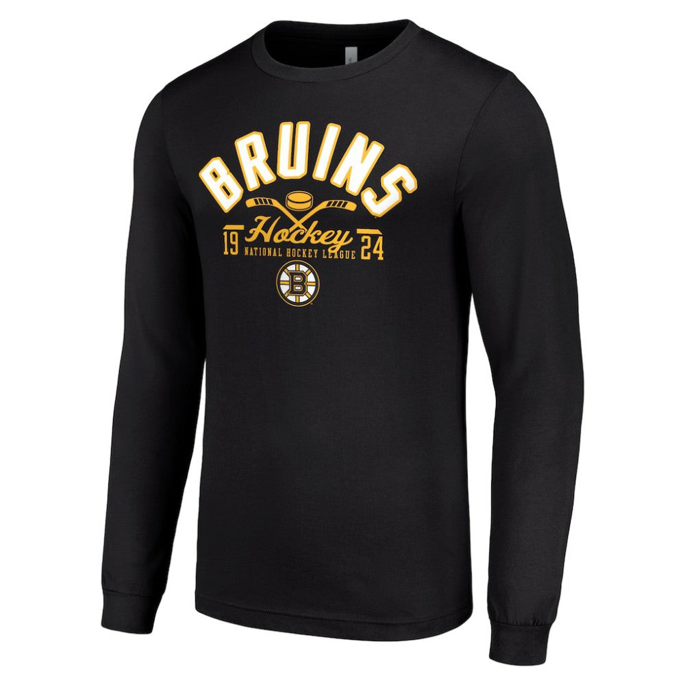 Boston Bruins Starter Puck Long Sleeve T-Shirt - Black - NHL 200598001