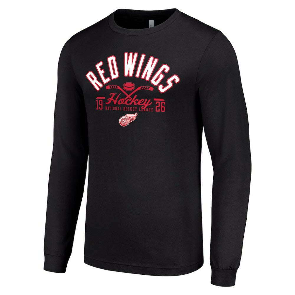 Detroit Red Wings Starter Puck Long Sleeve T-Shirt - Black - NHL 200598006