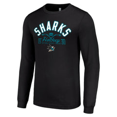 San Jose Sharks Starter Puck Long Sleeve T-Shirt - Black - NHL 200598014