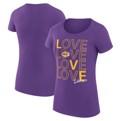 Los Angeles Lakers G-III 4Her by Carl Banks Women's Super-Slim Fit Lightweight Basketball Love T-Shirt Purple
