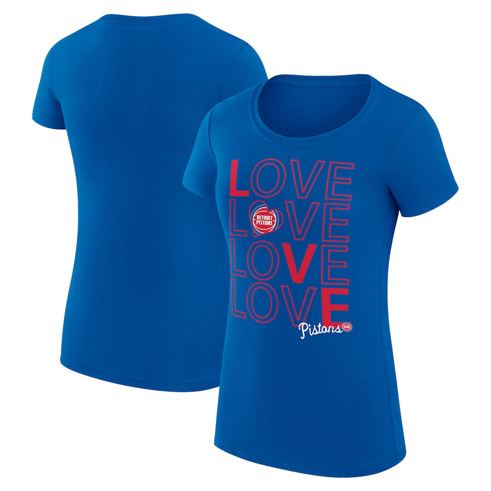 Detroit Pistons G-III 4Her by Carl Banks Women's Super-Slim Fit Lightweight Basketball Love T-Shirt Royal