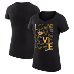 Los Angeles Lakers G-III 4Her by Carl Banks Women's Super-Slim Fit Lightweight Basketball Love T-Shirt Black