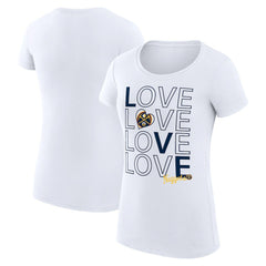 Denver Nuggets G-III 4Her by Carl Banks Women's Super-Slim Fit Lightweight Basketball Love T-Shirt White