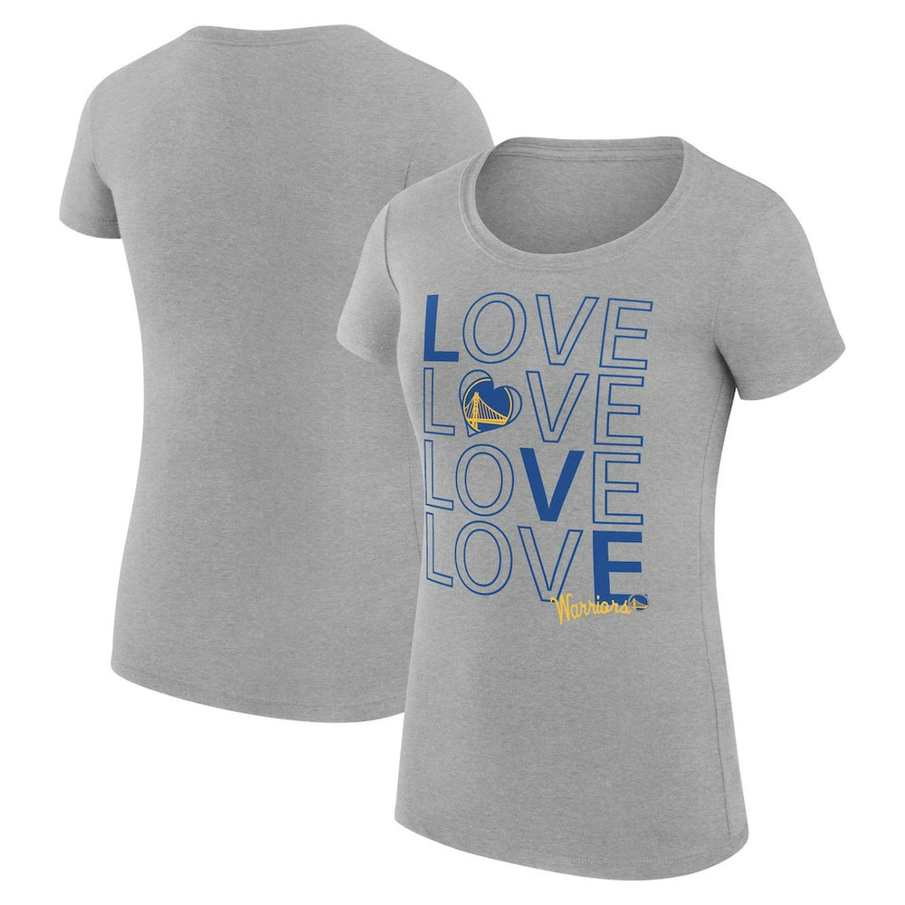 Golden State Warriors G-III 4Her by Carl Banks Women's Super-Slim Fit Lightweight Basketball Love T-Shirt Heather Gray