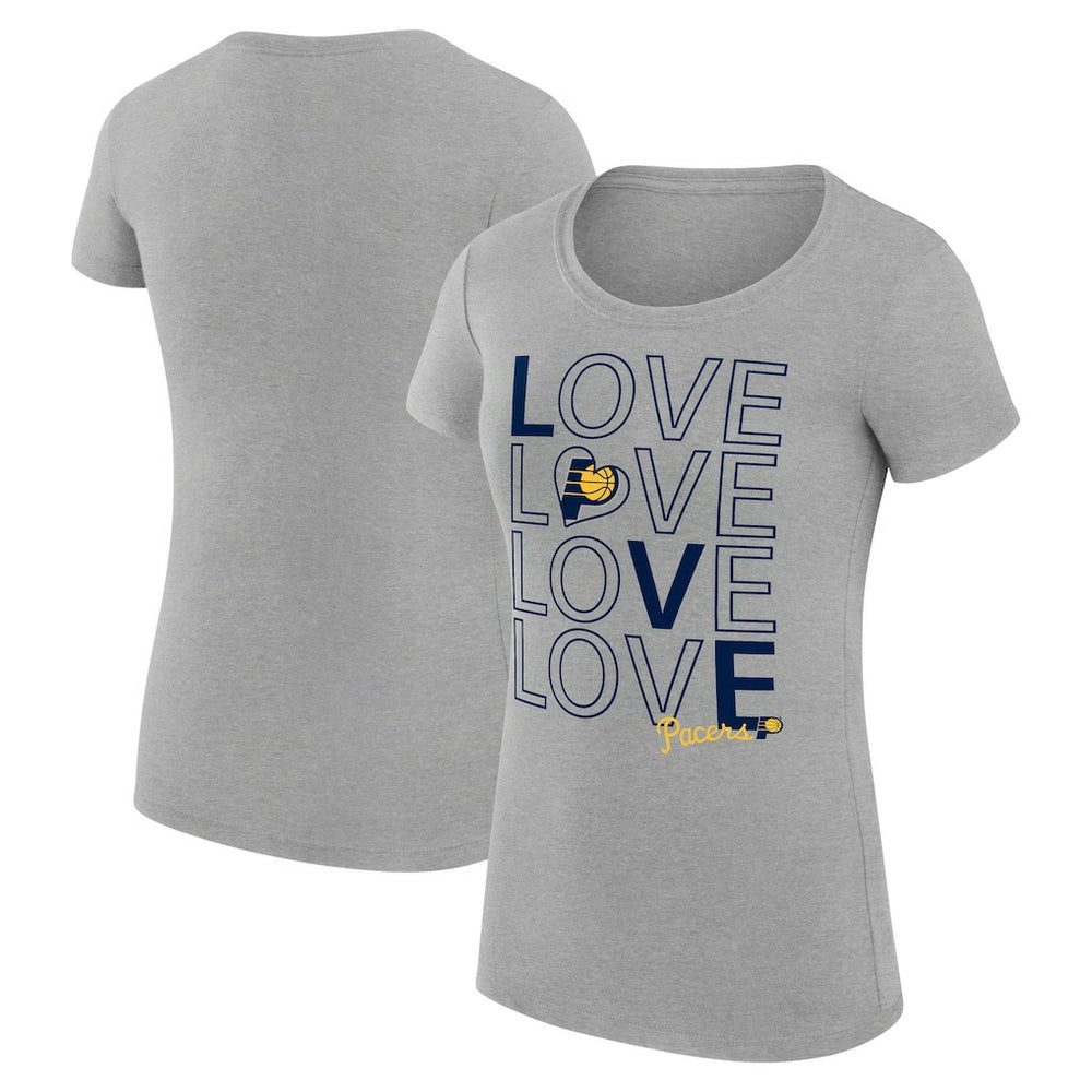 Indiana Pacers G-III 4Her by Carl Banks Women's Super-Slim Fit Lightweight Basketball Love T-Shirt Heather Gray