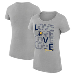 Indiana Pacers G-III 4Her by Carl Banks Women's Super-Slim Fit Lightweight Basketball Love T-Shirt Heather Gray