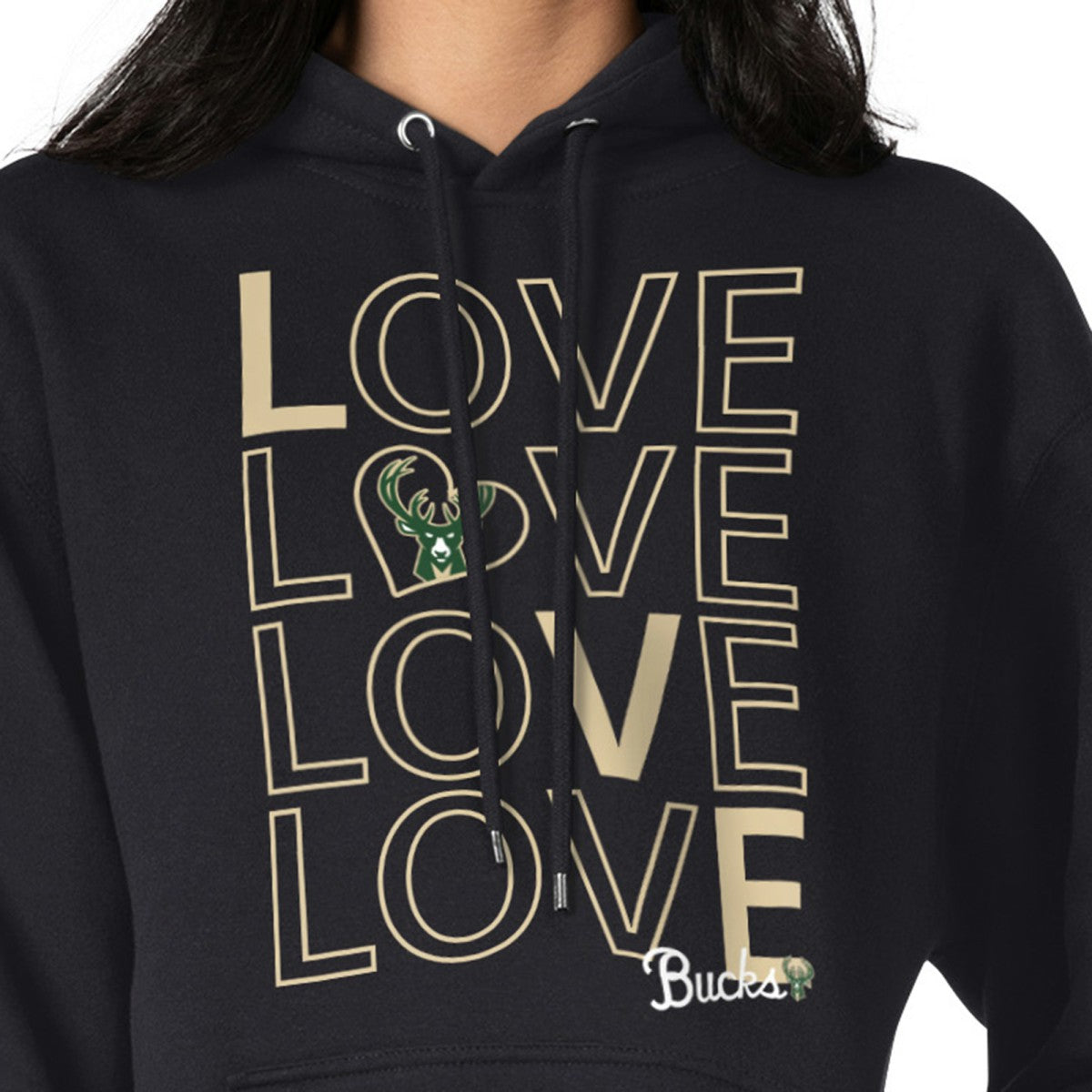 Milwaukee Bucks G-III 4Her by Carl Banks Women's Basketball Love Fleece Pullover Hoodie Black