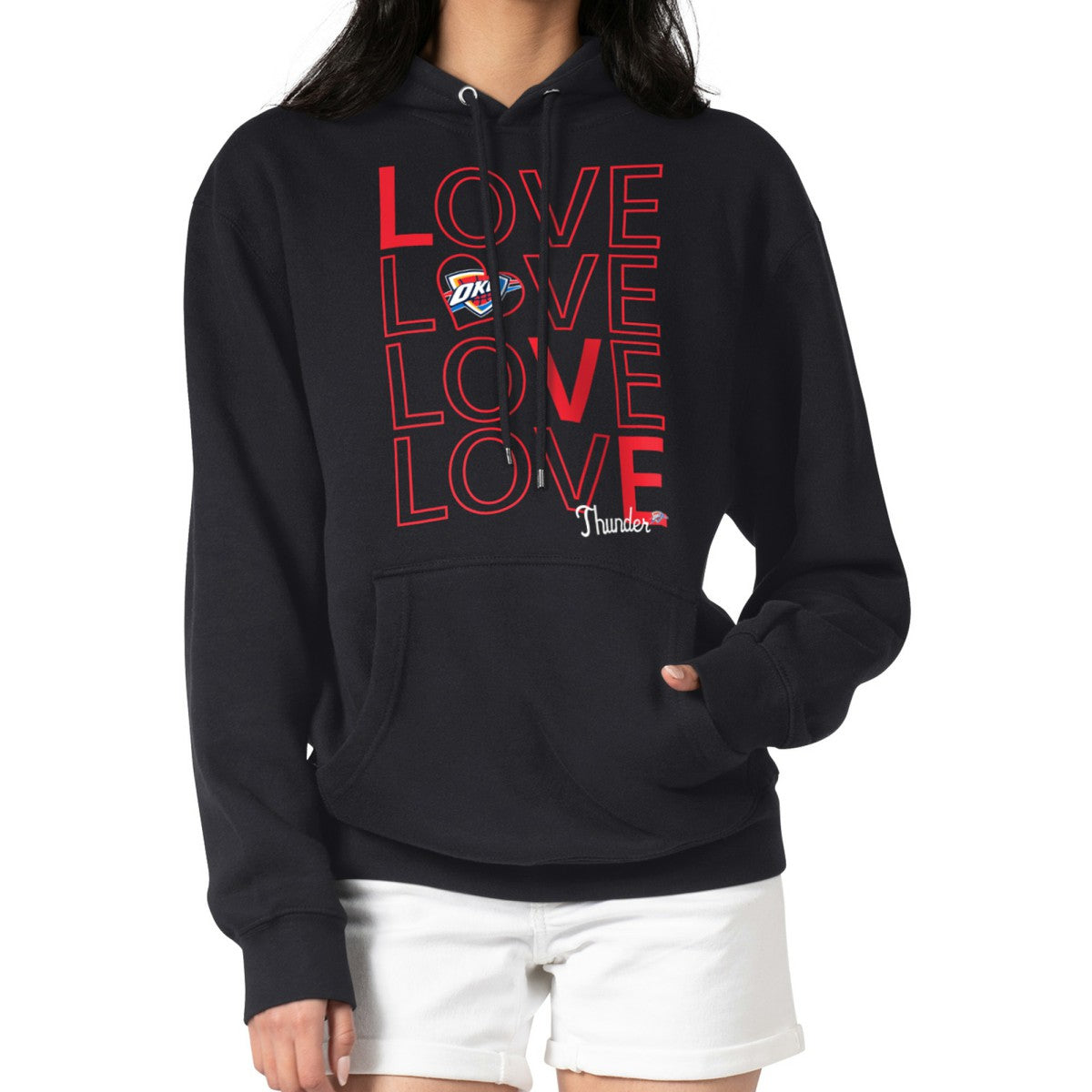 Oklahoma City Thunder G-III 4Her by Carl Banks Women's Basketball Love Fleece Pullover Hoodie Black