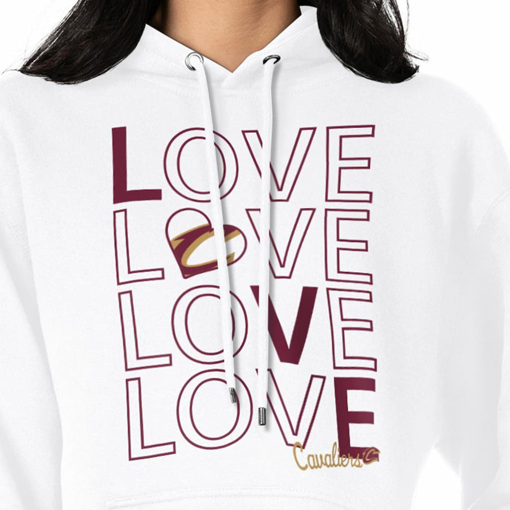 Cleveland Cavaliers G-III 4Her by Carl Banks Women's Basketball Love Fleece Pullover Hoodie White