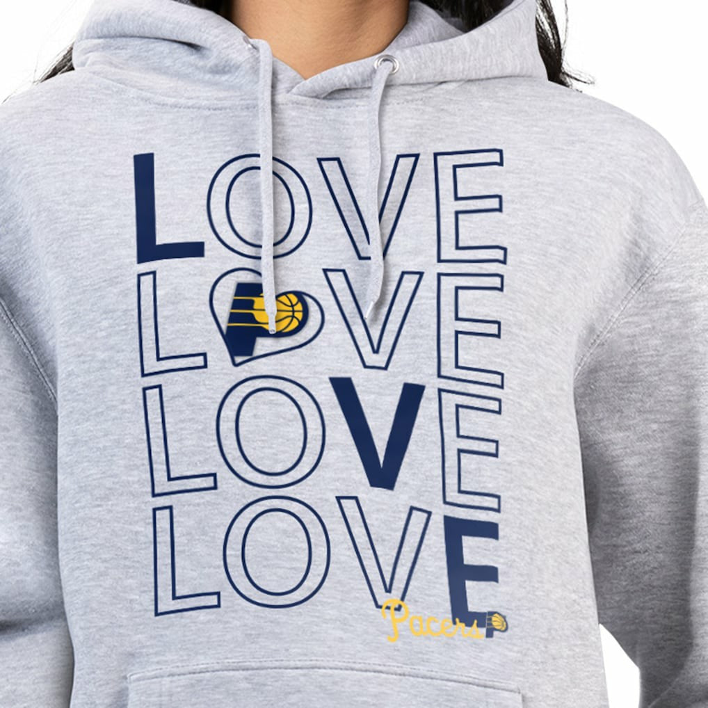 Indiana Pacers G-III 4Her by Carl Banks Women's Basketball Love Fleece Pullover Hoodie Heather Gray