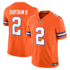Nike Patrick Surtain II Denver Broncos Alternate Mile High Collection 1977 Throwback Vapor F.U.S.E. Limited Jersey Orange