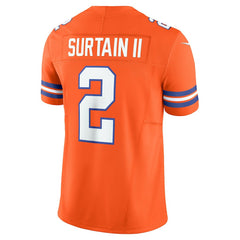 Nike Patrick Surtain II Denver Broncos Alternate Mile High Collection 1977 Throwback Vapor F.U.S.E. Limited Jersey Orange