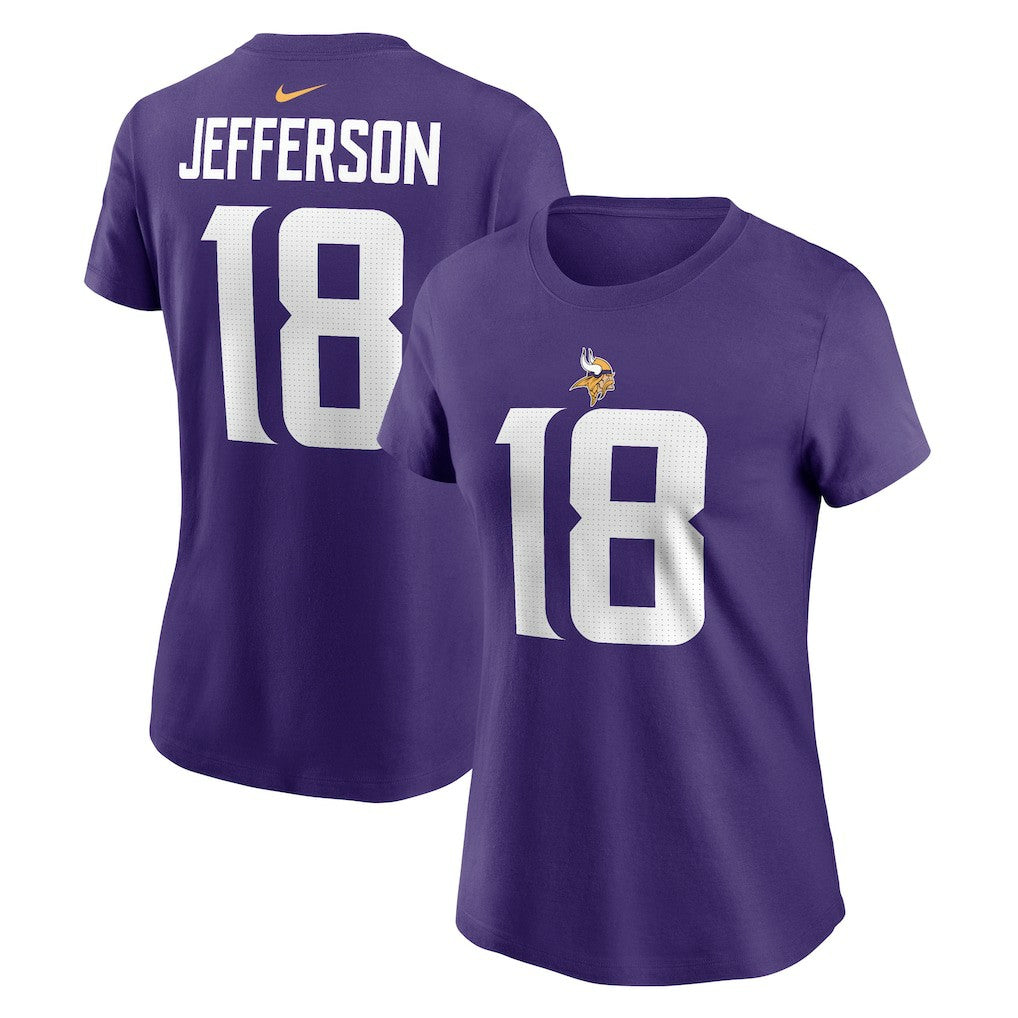 Nike Justin Jefferson Minnesota Vikings Women's Player Name & Number T-Shirt Purple