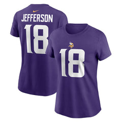 Nike Justin Jefferson Minnesota Vikings Women's Player Name & Number T-Shirt Purple