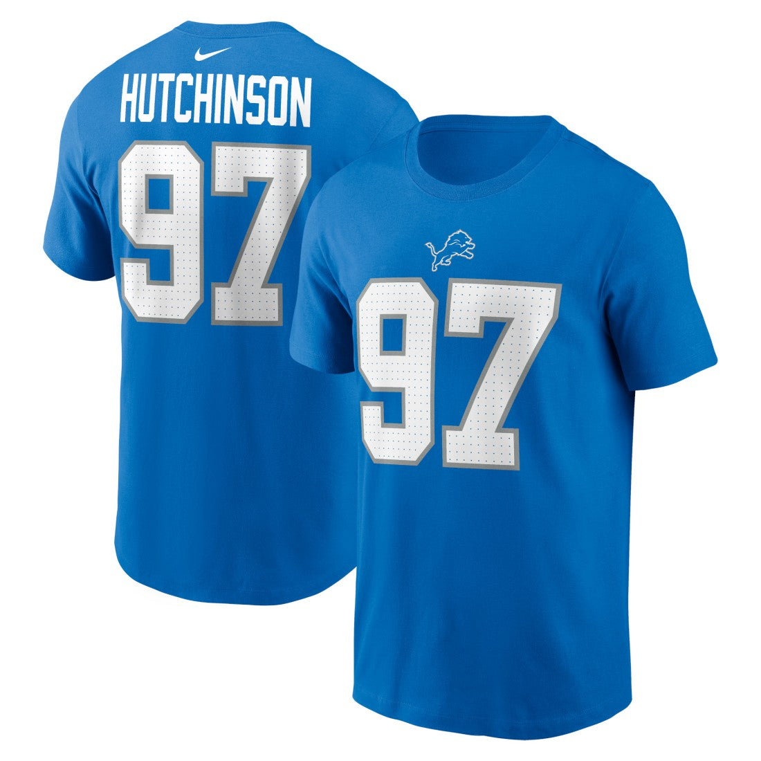 Nike Aidan Hutchinson Detroit Lions Name & Number T-Shirt Blue