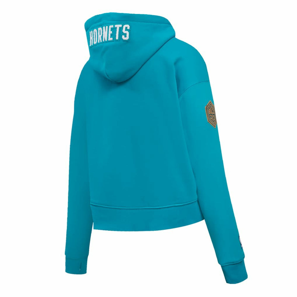 Charlotte Hornets Pro Standard Women's 2023/24 City Edition Cropped Pullover Hoodie Teal