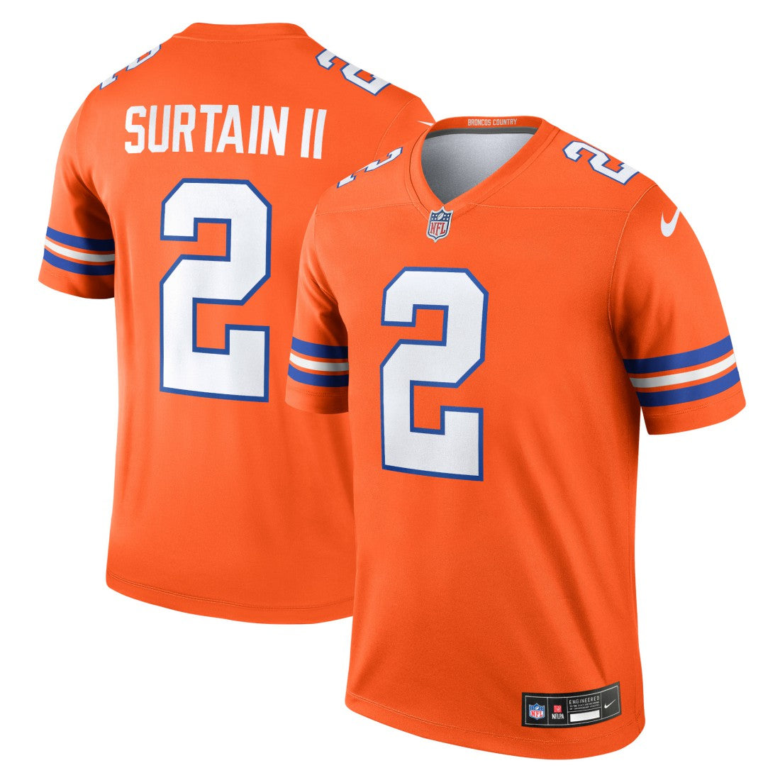 Nike Patrick Surtain II Denver Broncos Legend Player Performance Top Orange