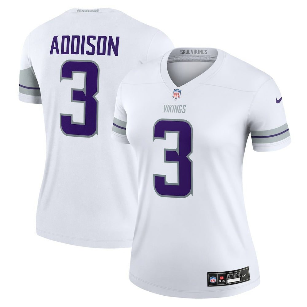 Nike Jordan Addison Minnesota Vikings Women's Alternate Legend Player Performance Top White
