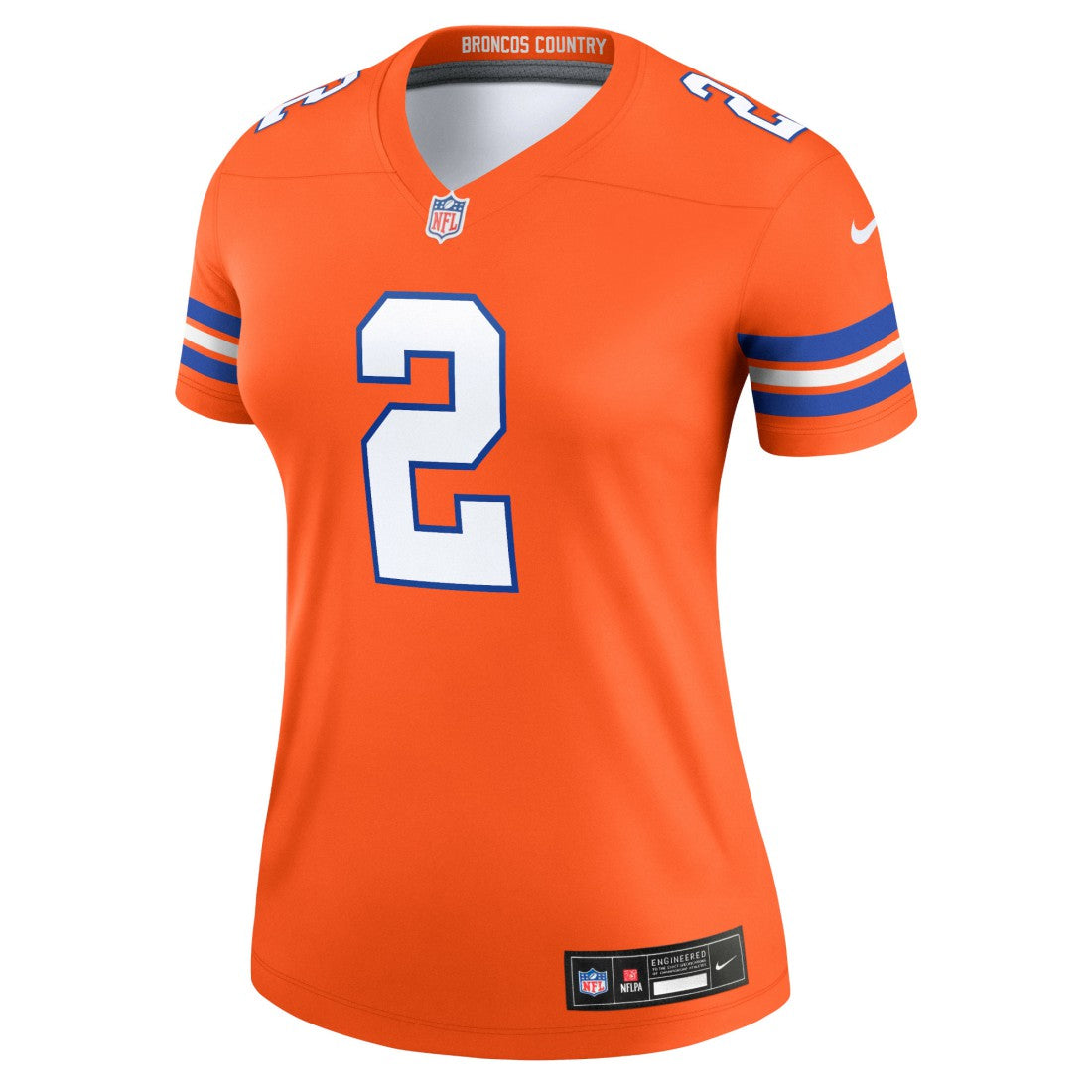 Nike Patrick Surtain II Denver Broncos Women's Alternate Legend Player Performance Top Mile High Collection 1977 Throwback Orange