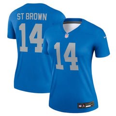 Nike Amon-Ra St. Brown Detroit Lions Women's Alternate Legend Player Performance Top Blue