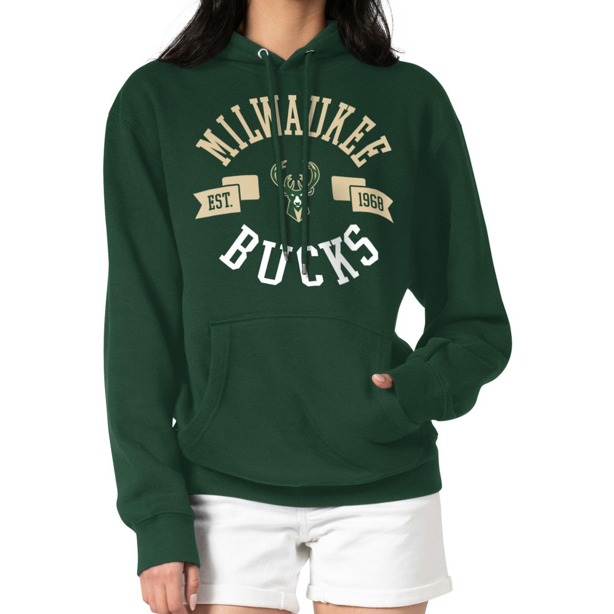 Milwaukee Bucks G-III 4Her by Carl Banks Women's City Pullover Hoodie Green