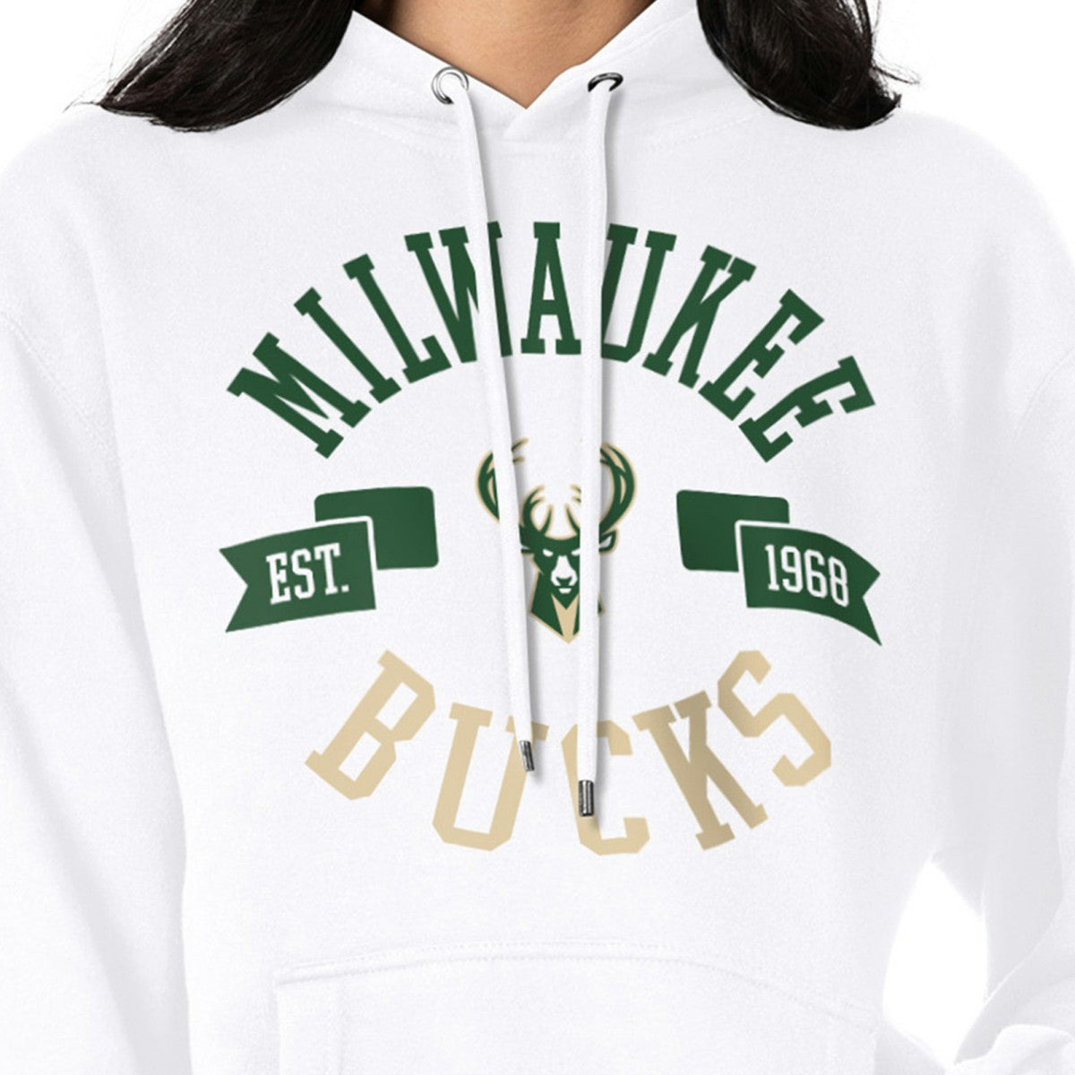 Milwaukee Bucks G-III 4Her by Carl Banks Women's City Pullover Hoodie White