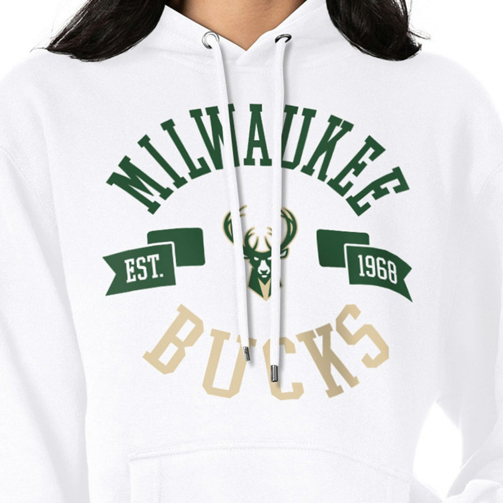 Milwaukee Bucks G-III 4Her by Carl Banks Women's City Pullover Hoodie White