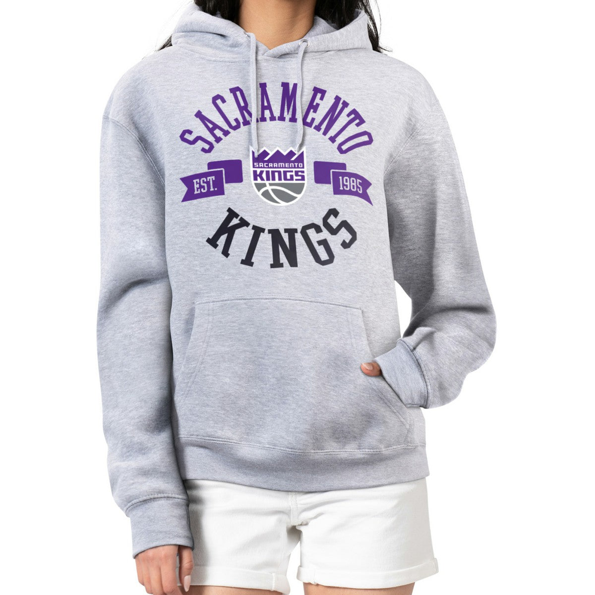 Sacramento Kings G-III 4Her by Carl Banks Women's City Pullover Hoodie Heather Gray