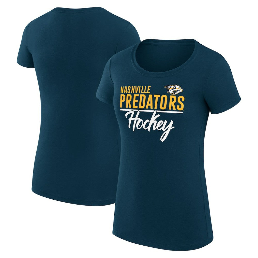 Nashville Predators G-III 4Her by Carl Banks Women's Super-Slim Fit Lightweight Team Sport T-Shirt - Navy - NHL 200602513